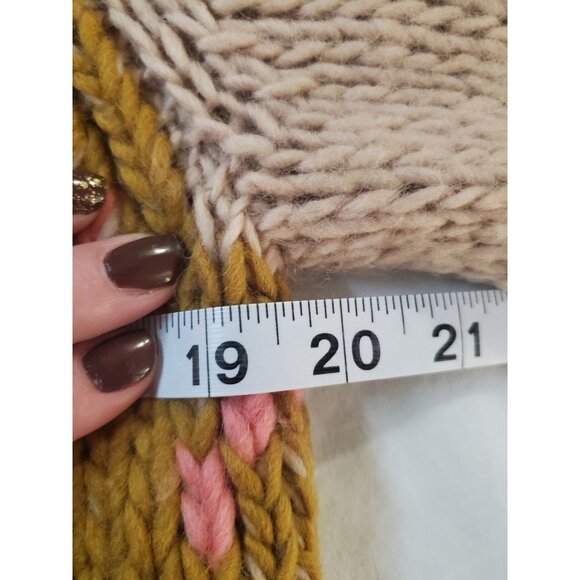 Amalialad Anthropology Wool Cardigan Sweater Size Medium Granola Chuncky Knit - Picture 11 of 16